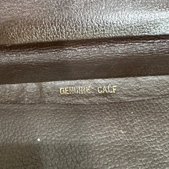 Vintage Tooled Leather Wallet Genuine Calf Kiss Lock Brown 7.5x3.75 - Picture 10 of 11